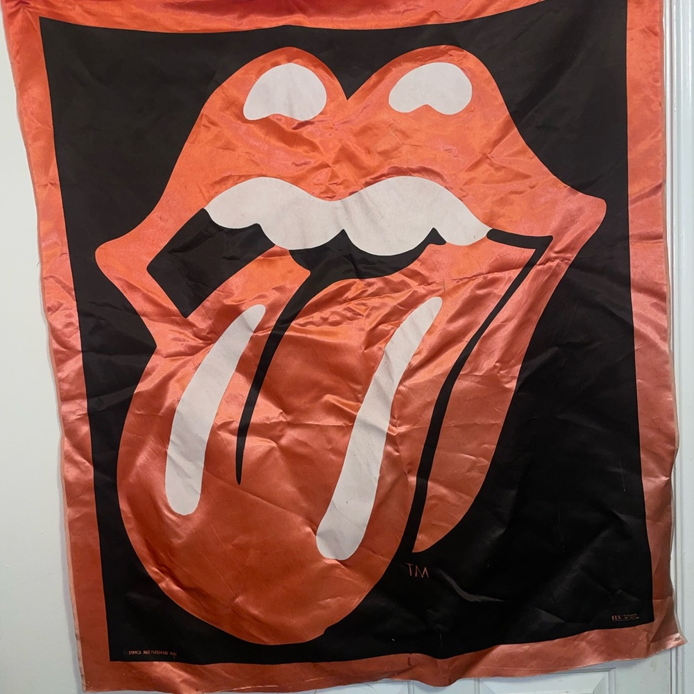 Vintage rolling stone satin concert 1983 flag